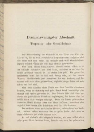 Dreiundzwanzigster Abschnitt. Terpentin- oder Gemäldefirnis.