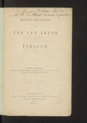 Practical observations on the use and abuse of tobacco