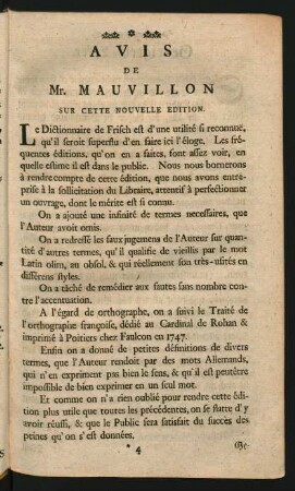 Avis De Mr. Mauvillon Sur Cette Nouvelle Edition.