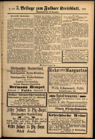 Vierte Ausgabe vom Samstag, den 18. Dezember 1897.