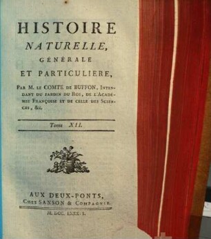 Histoire naturelle, générale et particulière, [1,]12