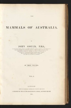 Vol. 1: The mammals of Australia