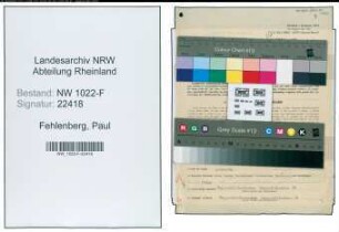 Entnazifizierung Paul Fehlenberg , geb. 05.08.1920 ()