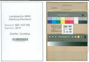 Entnazifizierung Cornelius Koerfer , geb. 20.04.1886 (Postinspektor)