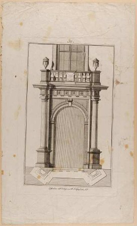 Grund- und Aufriss eines Portals, Blatt 1 aus einer Folge von Portalen und Friesen