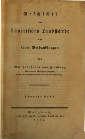 Geschichte der bayerischen Landstände und ihrer Verhandlungen, 2