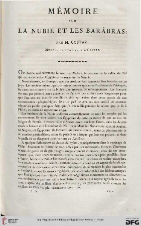Mémoire sur la Nubie et les Barâbas