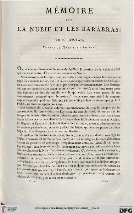 Mémoire sur la Nubie et les Barâbas
