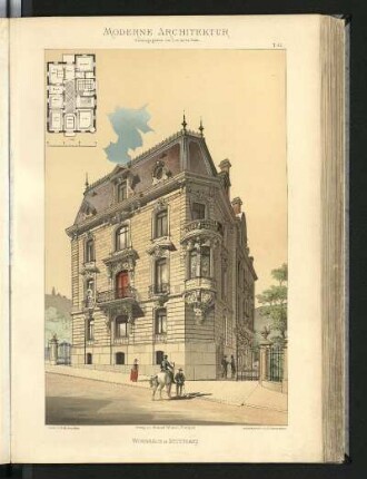Wohnhaus in Stuttgart. Lambert & Stahl, Architekten. Grundriss 1. Stock