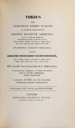 Theses. 1887/88, Fac. Theol.