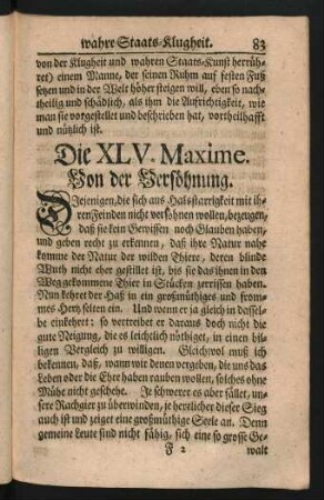 Die XLV. Maxime. - Die LXXX. Maxime.