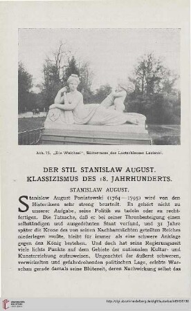 Der Stil Stanislaw August. Klassizismus des 18. Jahrhunderts