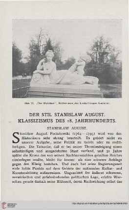 Der Stil Stanislaw August. Klassizismus des 18. Jahrhunderts