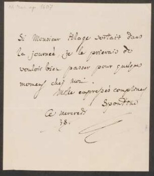 Brief an Karl Klage : Mercredi 1838