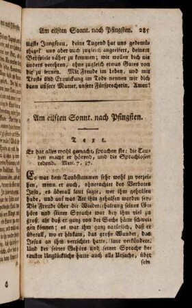 285-293, 32. Am eilften Sonntag nach Pfingsten