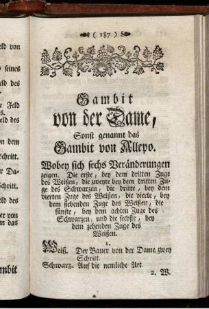 Gambit von der Dame, Sonst genannt das Gambit von Aleppo