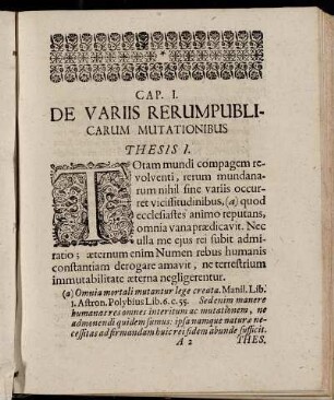 Cap. I. De Variis Rerum Publicarum Mutationibus.
