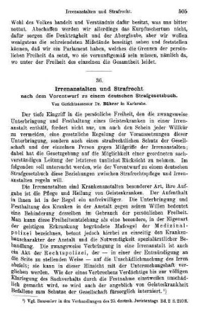 505-510, Irrenanstalten und Strafrecht nach dem Vorentwurf zu einem deutschen Strafgesetzbuch