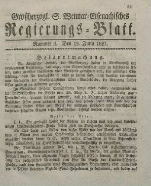 Nr. 9 : 12. Juny 1827