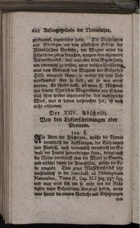 Der XXIV. Abschnitt. Von den Lufterscheinungen oder Meteoren