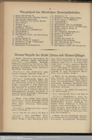 Armen-Bezirke der Stadt Zittau und Armen-Pfleger