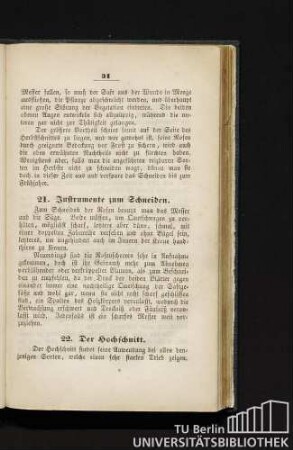 21. Instrumente zum Schneiden.