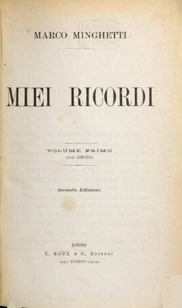 Miei Ricordi, 1