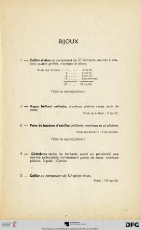 Bijoux (Nr.1-68)