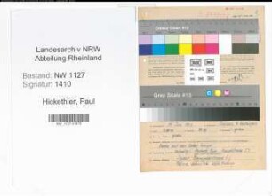 Entnazifizierung Paul Hickethier , geb. 19.06.1902 (Ingenieur)