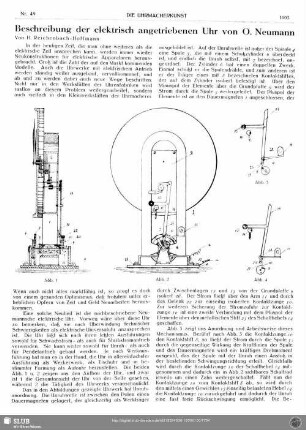 Beschreibung der elektrisch angetriebenen Uhr von O. Neumann