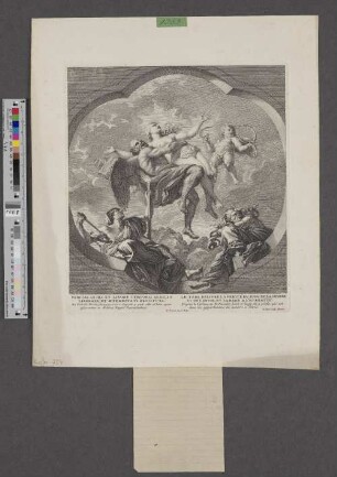 Veritas Ab Ira Et Livore Temporis Auxilio Liberata, Et Æternitati Restituta : Ex Tabulâ Nicolai Poussin manu depictâ 9. ped. alta et lata, quæ asservatur in Ædibus Regiis Parisiensibus.