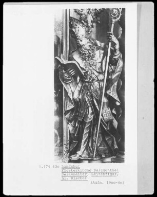 Figur eines heiligen Bischofs von einem Seitenaltar
