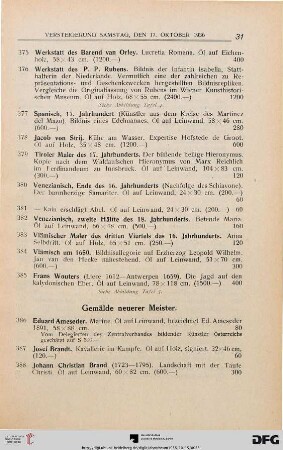 Gemälde neuerer Meister. (Nr. 386-412)