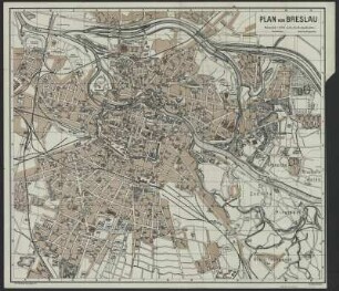Stadtplan von Wrocław, Polen, 1:15 000, Druck, 1897 : Plan von Breslau. - 1:15 000. - Leipzig : Woerl , [18]97. - 1 Kt. : zweifarb. ; 53 x 46 cm. - Auf d. Rücks.: Verzeichnis der Straßen, Plätze, öffentlichen Gebäude