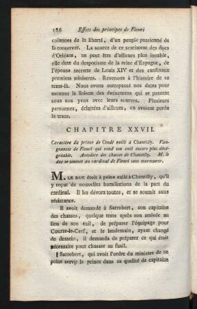 Chapitre XXVII. Caractère du prince de Condé exilé à Chantilly ...