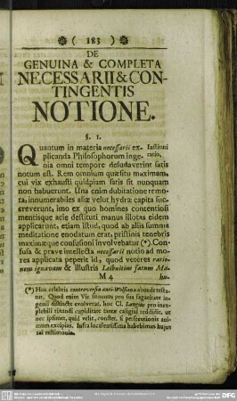 De Genuina & Completa Necessarii & Contingentis Notione