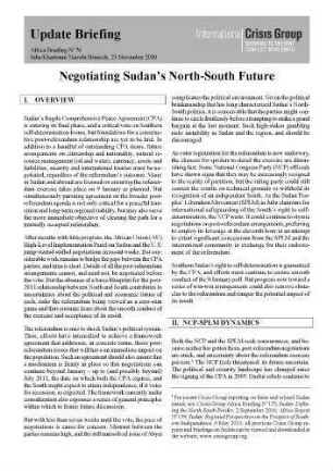 Negotiating Sudan's North-South future