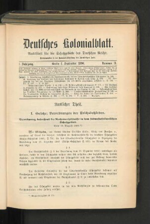 Verordnung, betreffend die Rechtsverhältnisse in dem Südwestafrikanischen Schutzgebiet.