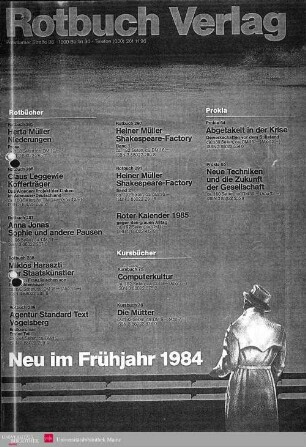 Programmvorschau Rotbuch Frühjahr 1984