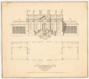 Villa: Grundriss, Ansicht