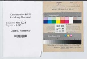 Entnazifizierung Waldemar Liedtke , geb. 02.07.1903 (Zollbeamter)