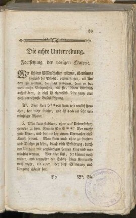 Die achte Unterredung. Fortsetzung der vorigen Materie