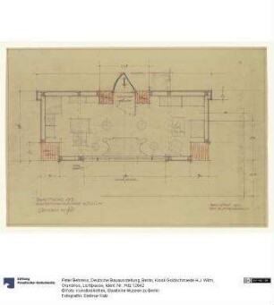 Deutsche Bauausstellung, Berlin, Kiosk Goldschmiede H.J. Wilm, Grundriss, Lichtpause