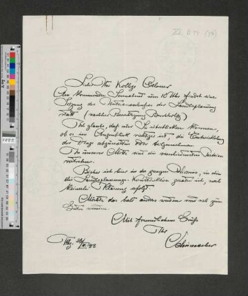 Brief an [Gustav] Oelsner