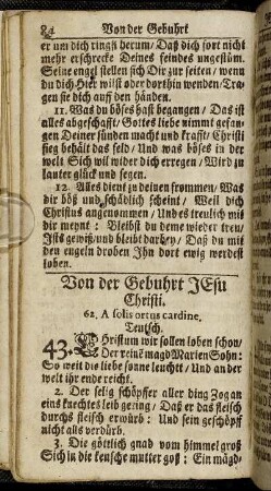 Von der Gebuhrt Jesu Christi.