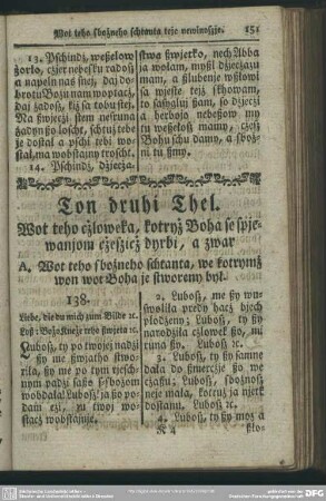 Ton druhi Thel. Wot teho czloweka, kotryz Boha se spjewanjom czesziez dyrbi, a zwar