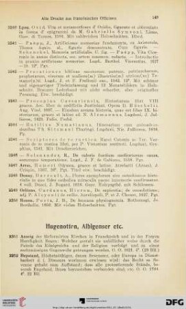 Hugenotten, Albigenser etc. (Nr. 2251-2284)