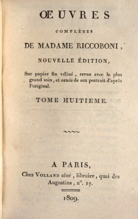 Oeuvres complètes de Madame Riccoboni, 8. Histoire de Miss Jenny