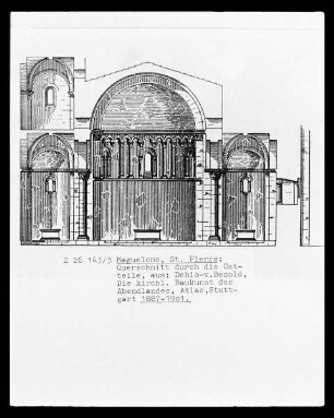 Maguelone, ehemalige Kathedrale Saint-Pierre: Querschnitt durch die Apsiden