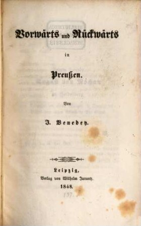 Vorwärts und Rückwärts in Preußen